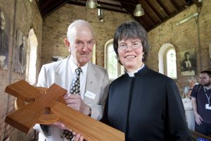Vice-chairman of the financial trustees Ron Sweeney and the Rev Ruth Yeoman at the garden’s opening, July 2, 2011 